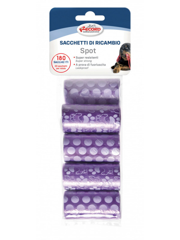 Pungi igienice pentru caini - set 9 role x 20 buc. - Mov