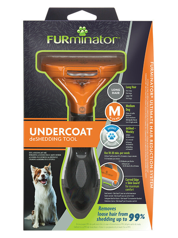 Trimmer profesional Furminator caini, blana lunga - M