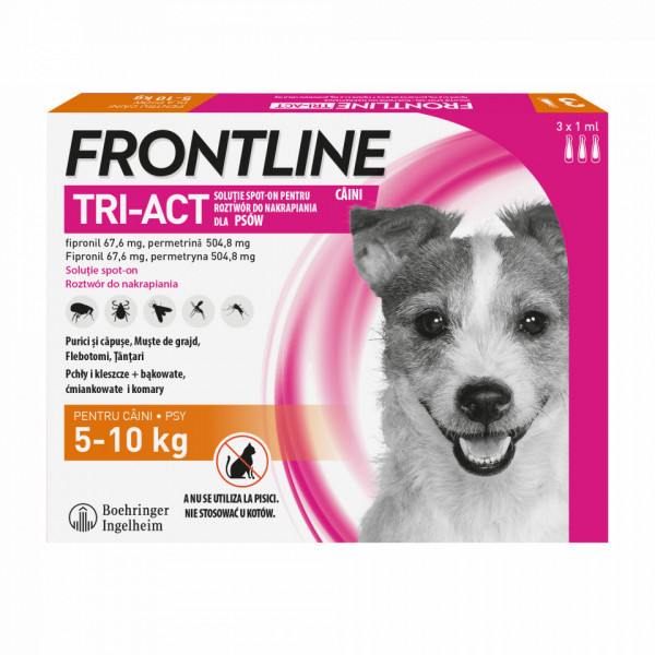Frontline Tri-Act - S - 3 Pipete Antiparazitare