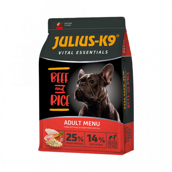 Julius K9 Adult Vital Essentials - Hrana uscata super-premium - Vita si Orez - 3kg