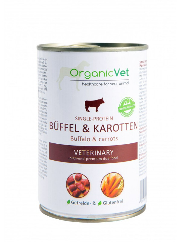 OrganicVet Veterinary - Bivol si morcovi - 400g