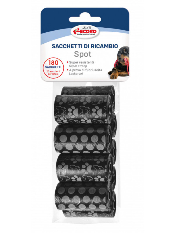 Pungi igienice pentru caini - set 9 role x 20 buc. - Negru