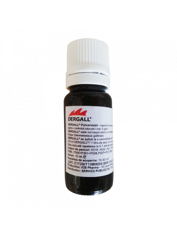 Dergall - 10ml - Solutie pentru deparazitarea externa a gainilor si adaposturilor