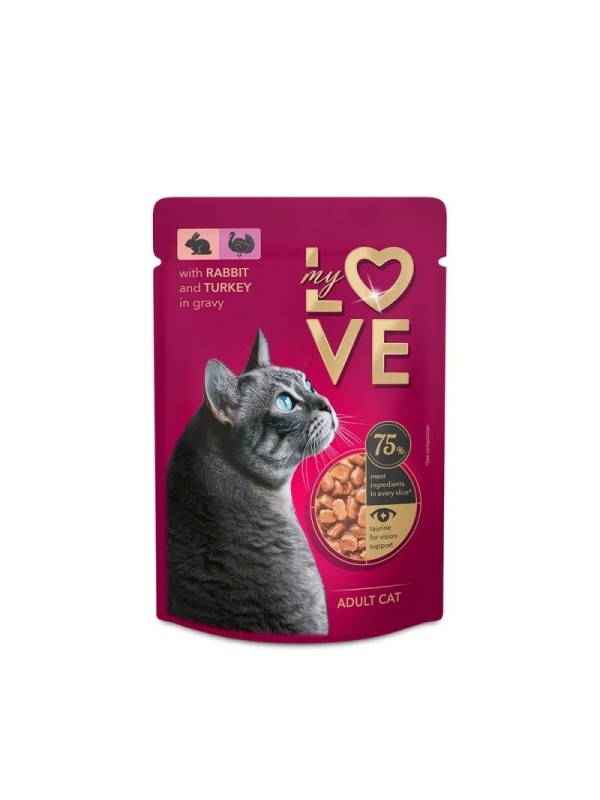 My Love Cat - Hrana umeda completa - Iepure & Curcan - 85g