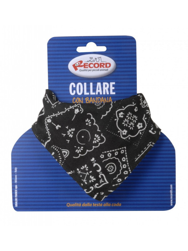 Zgarda nylon, cu bandana, reglabila - 2.5cm - Negru