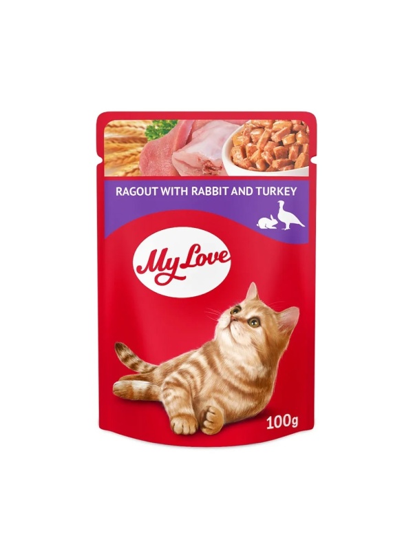 My Love Cat - Hrana umeda completa - Iepure si Curcan - 100g