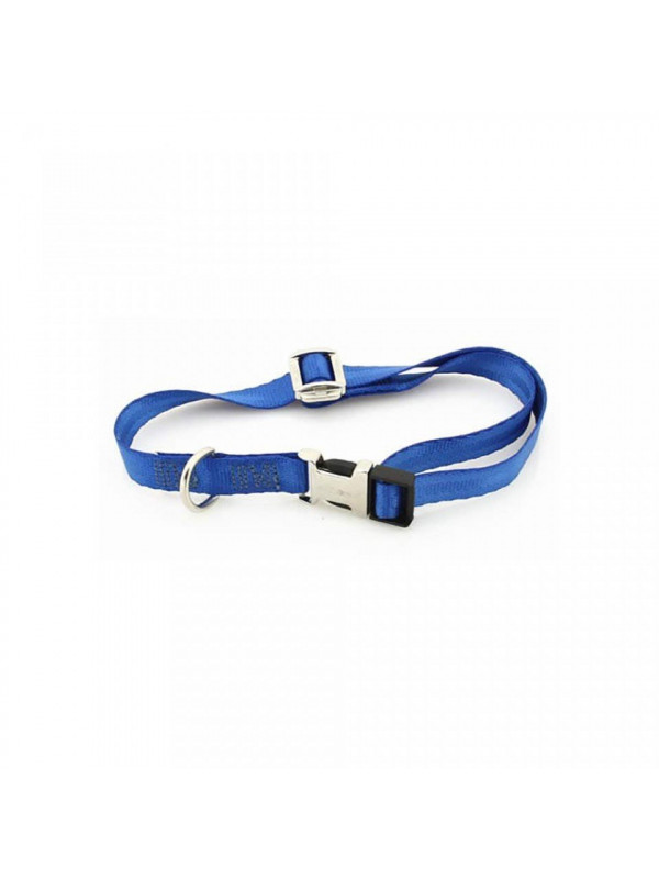 Zgarda nylon Petit Amis - 2cmx35-55cm - Albastru