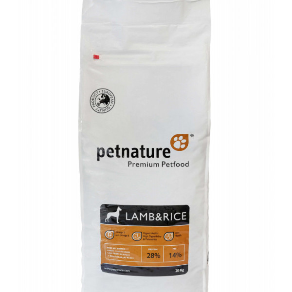 Petnature Lamb & Rice - Hrana uscata premium - 20kg