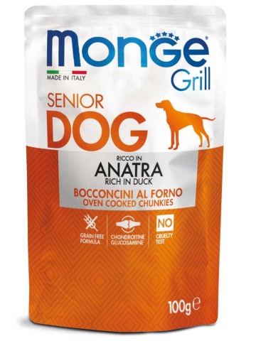 Monge Grill Chunkies Senior - Hrana umeda super-premium - Rata - 100g