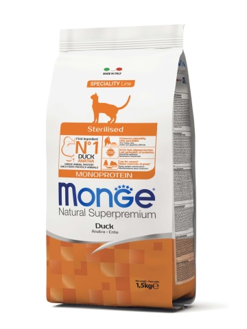 Monge Natural Superpremium Monoprotein Sterilised Cat - Rata - 1.5kg