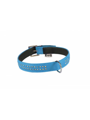 Zgarda piele, cu strass - 47cmx22mm - Img 3