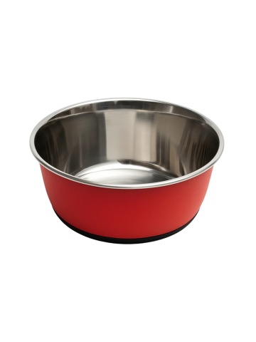 Castron inox antiderapant - Rosu - 950ml