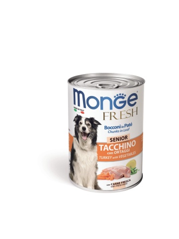 Monge Fresh Chunks Senior - Hrana umeda super-premium - Curcan - 400g