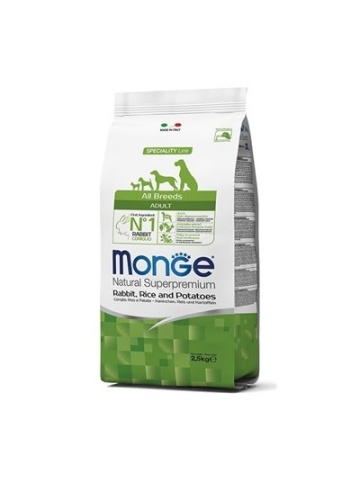 Monge Natural Superpremium Monoprotein Adult All Breeds - Iepure si Cartofi - 2.5kg