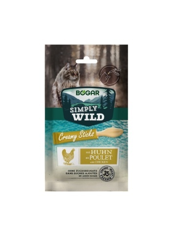Recompense pentru pisici - Bogar Simply Wild - Creamy Sticks - Somon - 5 x 15 g