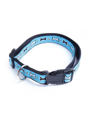 Zgarda nylon, decor os - S - Albastru