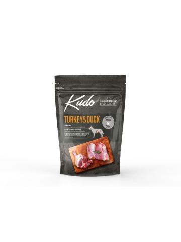 Kudo Junior Mediu-Maxi - Hrana uscata, presata la rece - Curcan si Rata - 3kg