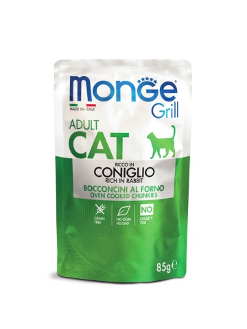 Monge Grill Chunkies Cat - Hrana umeda super-premium - Iepure - 85g