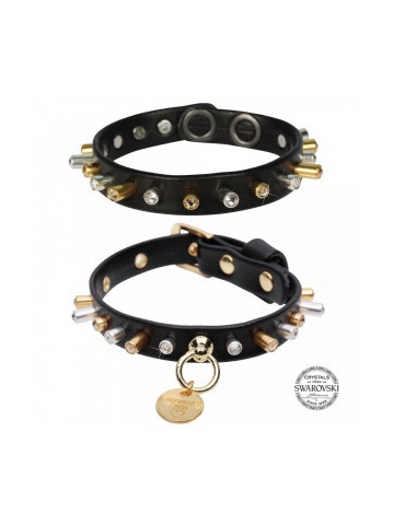 Zgarda Sparkling Stud in Black - 25cm - Negru