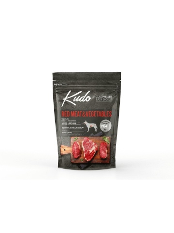 Kudo Adult Mediu-Maxi - Hrana uscata, presata la rece - Carne rosie si Legume - 3kg
