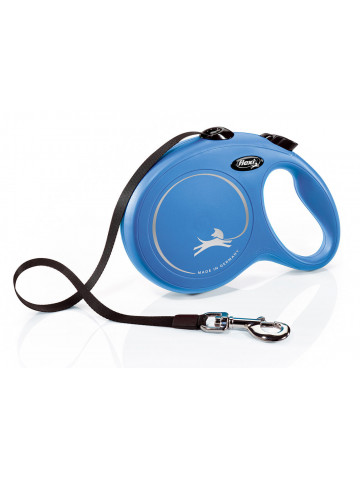 Lesa retractabila, cu banda - Flexi New Classic - L - Albastru