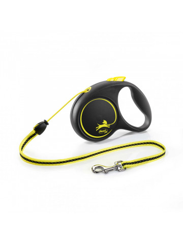 Lesa retractabila, cu fir - Flexi Fun - M - Neon