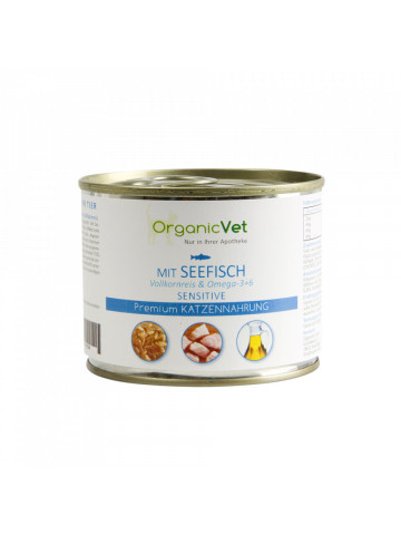 OrganicVet Feline Sensitive - Peste si orez - 200g