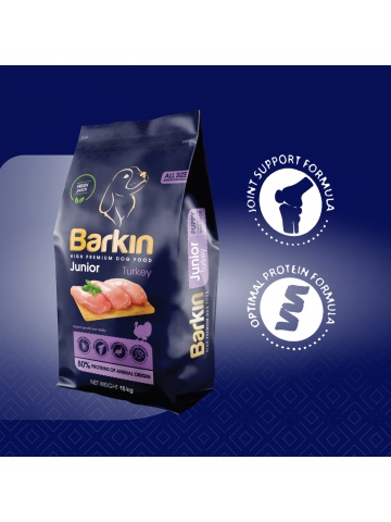 Barkin Junior All Size - Hrana uscata premium - Curcan - 15kg - Img 4