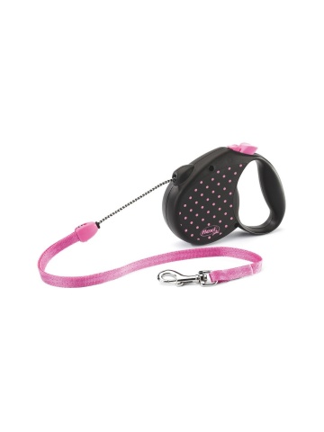 Lesa retractabila, cu fir - Flexi Color - M - Roz
