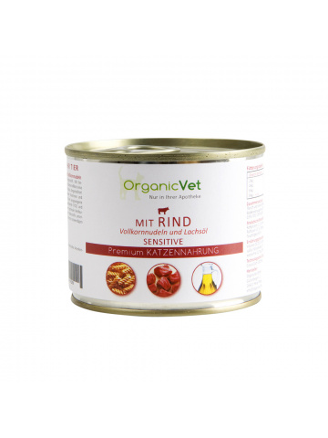 OrganicVet Feline - Sensitive - Vita, paste si ulei de somon - 200g