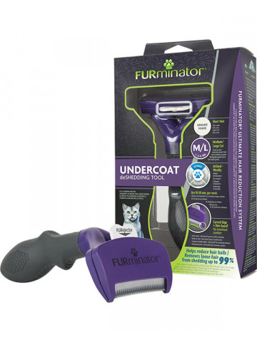 Trimmer profesional Furminator pisici, blana scurta - M-L - Img 1