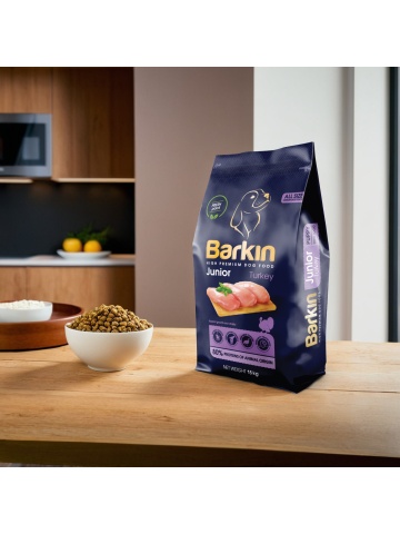 Barkin Junior All Size - Hrana uscata premium - Curcan - 15kg - Img 2