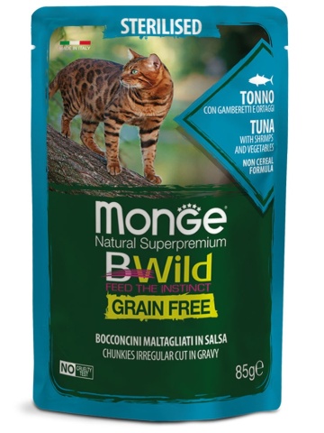Monge BWild Sterilised Cat - Hrana umeda super-premium - Ton - 85g