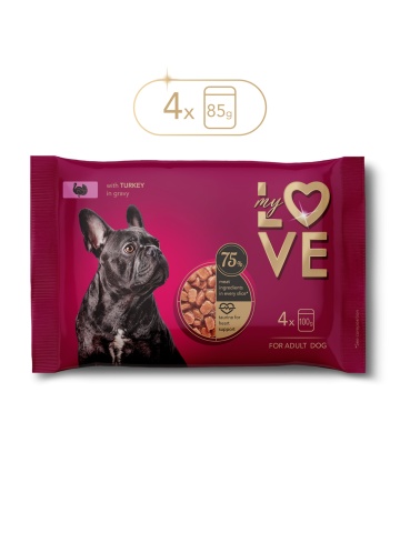 My Love - Hrana umeda completa pentru caini - Curcan - Set 4x100g
