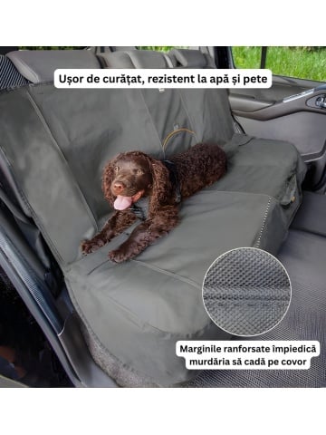Protectie impermeabila pentru bancheta auto Kurgo Heather - 140cm - Blue & Charcoal Grey - Img 2