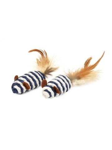 Set 2 jucarii pentru pisici – Soricei Sisal cu pene