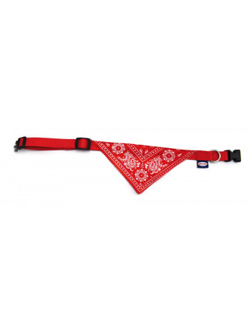 Zgarda nylon, cu bandana - M - Rosu