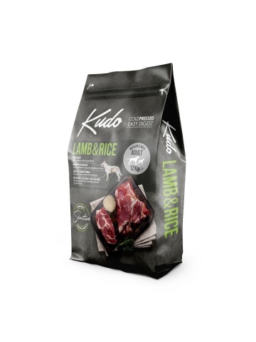 Kudo Adult Mediu-Maxi Sensitive - Hrana uscata, presata la rece - Miel si Orez - 12kg