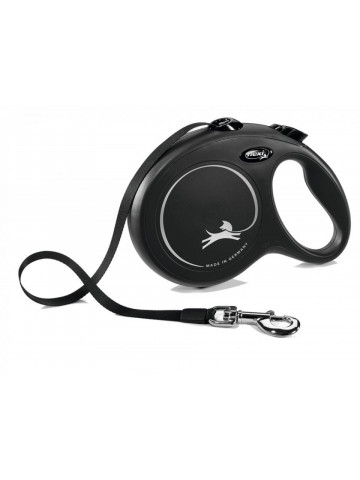 Lesa retractabila, cu banda - Flexi New Classic - L - Negru