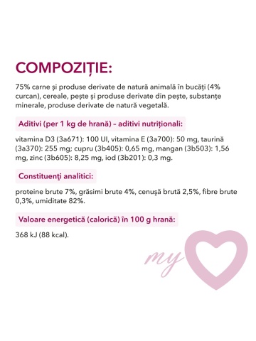 My Love - Hrana umeda completa pentru caini - Curcan - Set 4x100g - Img 2