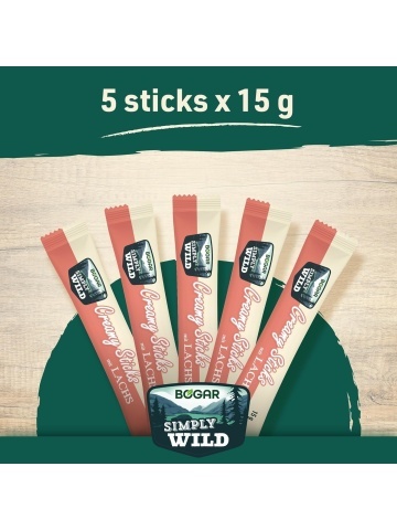 Recompense pentru pisici - Bogar Simply Wild - Creamy Sticks - Somon - 5 x 15 g - Img 2