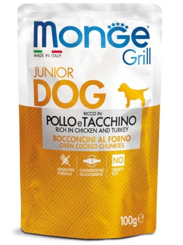 Monge Grill Junior - Hrana umeda super-premium - Pui si Curcan - 100g