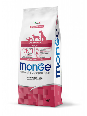 Monge Natural Superpremium Monoprotein Adult All Breeds - Vita si Orez - 12kg