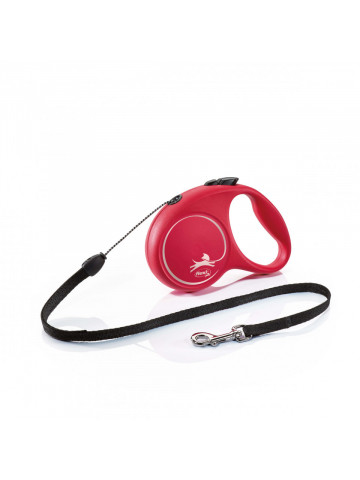 Lesa retractabila, cu fir - Flexi Fun - S - Rosu