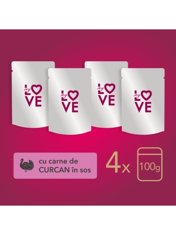 My Love - Hrana umeda completa pentru caini - Curcan - Set 4x100g - Img 5