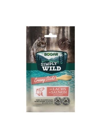 Recompense pentru pisici - Bogar Simply Wild - Creamy Sticks - Pui - 5 x 15 g