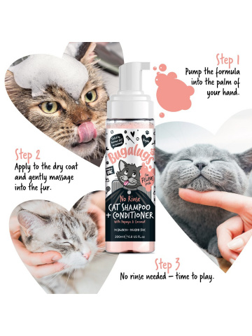 Sampon Bugalugs Cat No Rinse - 200ml - Img 3