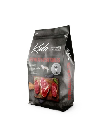 Kudo Adult Mini - Hrana uscata, presata la rece - Carne rosie si Legume - 12kg