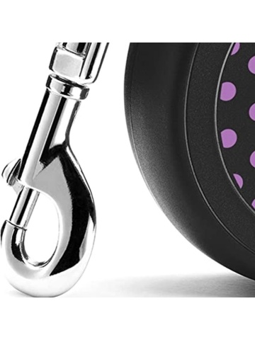 Lesa retractabila, cu fir - Flexi Fun Dots - S - Roz - Img 3