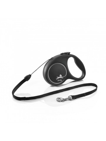 Lesa retractabila, cu fir - Flexi Fun - S - Negru